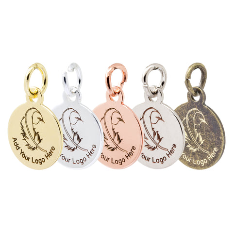 Circle Jewelry Tags Engraved Brass