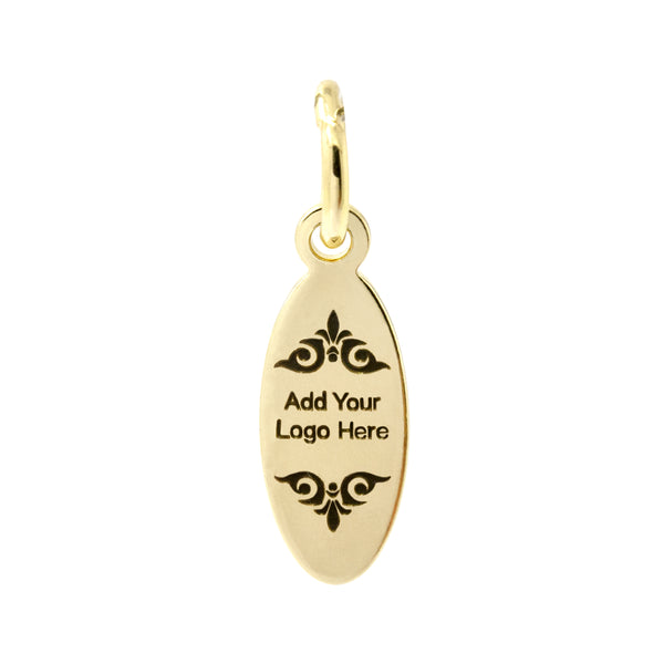 Engraved Brass Tags, Custom Oval Logo Jewelry Tag – FindingBox