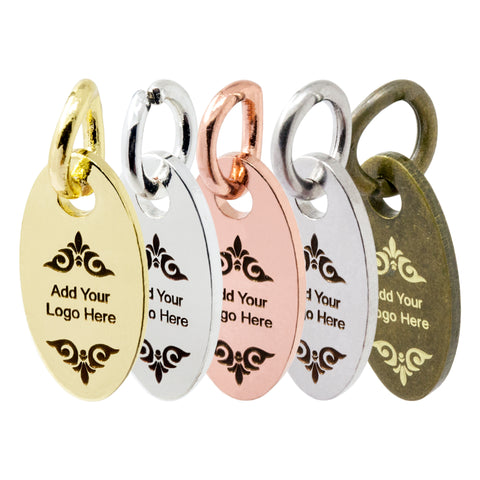 Custom Jewelry Tags Oval - Personalized Laser Engraved Logo Tags - Durable  Custom Metal Tags - Ideal for Branding - Premium Quality – FindingBox